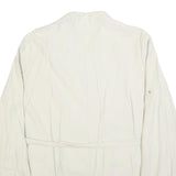ZARA Womens White Jacket L Polyester Blend Drawstring Plain Stylish Lightweight