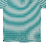 NAUTICA Womens Green & White Striped Short Sleeve Polo Shirt S Slim Fit