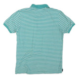 NAUTICA Womens Green & White Striped Short Sleeve Polo Shirt S Slim Fit