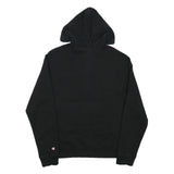 CHAMPION Mens Black Polyester Blend Quarter Zip Hoodie M Sherpa Style Pocket