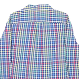 CHAPS Mens Blue & Red Check Shirt M Classic Cotton Blend Casual Long Sleeve