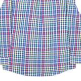 CHAPS Mens Blue & Red Check Shirt M Classic Cotton Blend Casual Long Sleeve
