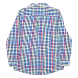 CHAPS Mens Blue & Red Check Shirt M Classic Cotton Blend Casual Long Sleeve