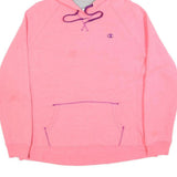 CHAMPION Womens Pink Hoodie 2XL Cotton Blend Casual Pullover