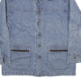CHRISTOPHER BANKS Womens Blue Denim Jacket L Cotton Button Front Classic Fit