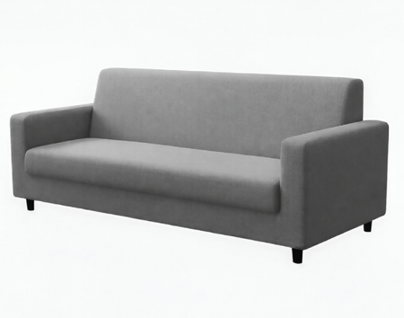 Anyseat 3-Seater Sofa Cover – Plain Gray Style Slipcover for Living Room Chair Protection