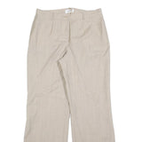 AMALFI Womens Wool Beige Relaxed Wide-Leg Trousers W30 L32 Classic Style Zip