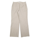 AMALFI Womens Wool Beige Relaxed Wide-Leg Trousers W30 L32 Classic Style Zip