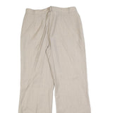 AMALFI Womens Wool Beige Relaxed Wide-Leg Trousers W30 L32 Classic Style Zip