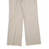 AMALFI Womens Wool Beige Relaxed Wide-Leg Trousers W30 L32 Classic Style Zip