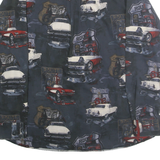 NORTH RIVER Mens Blue Cotton Vintage Car Print Shirt XL Classic Button-Down
