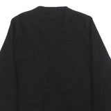 GAP Womens Black Plain Cashmere V-Neck Rib Knit Jumper M Classic Essential