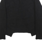 GAP Womens Black Plain Cashmere V-Neck Rib Knit Jumper M Classic Essential