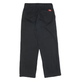 DICKIES Womens Black Relaxed Straight Trousers Cotton Blend W28 L27 Workwear