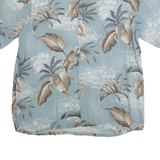 CROFT & BARROW Mens Blue Tropical Print Rayon Shirt L Summer Casual
