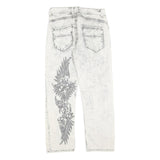 RAINBOW Womens Relaxed Cotton Blend Denim Light Wash W30 L30 Embroidered Jeans