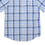 CHAPS Mens Blue & White Check Shirt M Short Sleeve Buttondown Casual