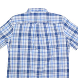 CHAPS Mens Blue & White Check Shirt M Short Sleeve Buttondown Casual