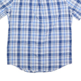 CHAPS Mens Blue & White Check Shirt M Short Sleeve Buttondown Casual