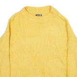 CHICOREE Womens Yellow Plain Jumper Crew Neck Basic Knit S Lightweight Soft Wool