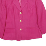 CORTLAND COLLECTION Womens Pink Wool Blend Button Jacket L Woven Classic Stylish