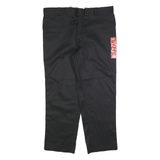 DICKIES Mens Black Regular Fit Straight Trousers W42 L30 Work Wear Durable Zip