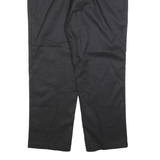 DICKIES Mens Black Regular Fit Straight Trousers W42 L30 Work Wear Durable Zip