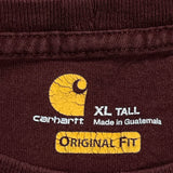 Carhartt Tall Long Sleeve T-Shirt - XL Burgundy Cotton