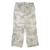 AUTHENTIC STYLE Mens Relaxed Grey Camouflage Cotton Blend Cargo Trousers W32 L29