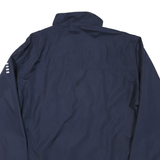 FILA Womens Navy Blue Track Jacket L Polyester Plain Zip Lightweight Casual