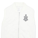 NIKE Mens White Quilted Sleeveless Jacket S Polyester Blend Zip Casual
