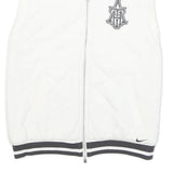 NIKE Mens White Quilted Sleeveless Jacket S Polyester Blend Zip Casual