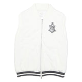 NIKE Mens White Quilted Sleeveless Jacket S Polyester Blend Zip Casual