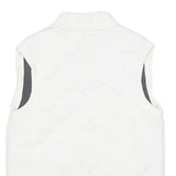 NIKE Mens White Quilted Sleeveless Jacket S Polyester Blend Zip Casual