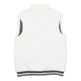 NIKE Mens White Quilted Sleeveless Jacket S Polyester Blend Zip Casual