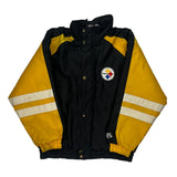 Steelers Nfl Football Jacket - Large Black Nylon