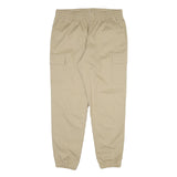 NEW BALANCE Mens Beige Cotton Blend Regular Cargo Trousers W38 L32 Drawstring