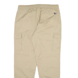 NEW BALANCE Mens Beige Cotton Blend Regular Cargo Trousers W38 L32 Drawstring