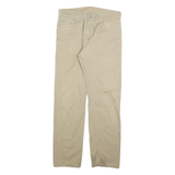 LEVI'S Mens Cotton Beige Regular Straight Trousers W31 L29 Casual Zip Closure