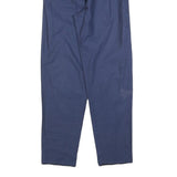 Womens Blue Cotton Blend Regular Fit Trousers W28 L29 Casual Elastic Waist