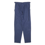 Womens Blue Cotton Blend Regular Fit Trousers W28 L29 Casual Elastic Waist