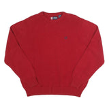 CHAPS Mens Red Plain Crew Neck Basic Knit 2XL Cotton Jumper Casual Warm