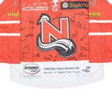 Mens Red & White Hockey Jersey XL Long Sleeve V-Neck Drawstring Graphic Signed