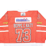 Mens Red & White Hockey Jersey XL Long Sleeve V-Neck Drawstring Graphic Signed