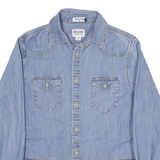 MOSSIMO Mens Blue Denim Shirt M Cotton Blend Button Front Casual