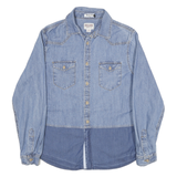 MOSSIMO Mens Blue Denim Shirt M Cotton Blend Button Front Casual