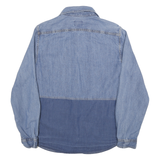 MOSSIMO Mens Blue Denim Shirt M Cotton Blend Button Front Casual