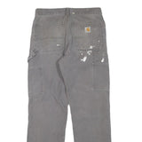 CARHARTT Mens Cotton Blend Grey Workwear Regular Straight Trousers W31 L29