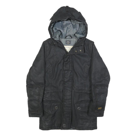 G-STAR Womens Black Cotton Hooded Jacket S Woven Casual Urban Style Zip Up