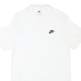 NIKE Mens White Short Sleeve Plain S Polo Shirt Cotton Blend Classic